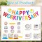 Happy Work Anniversary Decorations - 13PCS Glitter Banner, Hanging Swirls & Centerpieces (Colorful) 6"L x 6"W